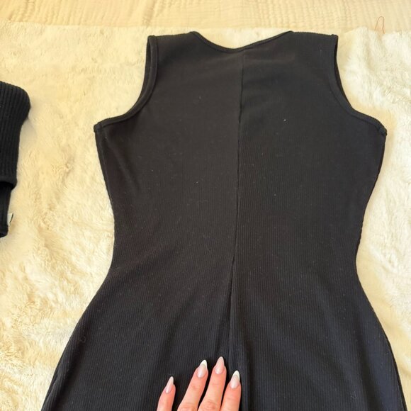 SYM by See You Monday Black Midi Bodycon Dress Size M - Picture 7 of 8